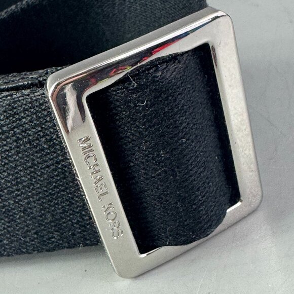 Michael Kors Black Cotton Strap with Black Leather Accents Adjustable Strap - Picture 7 of 10